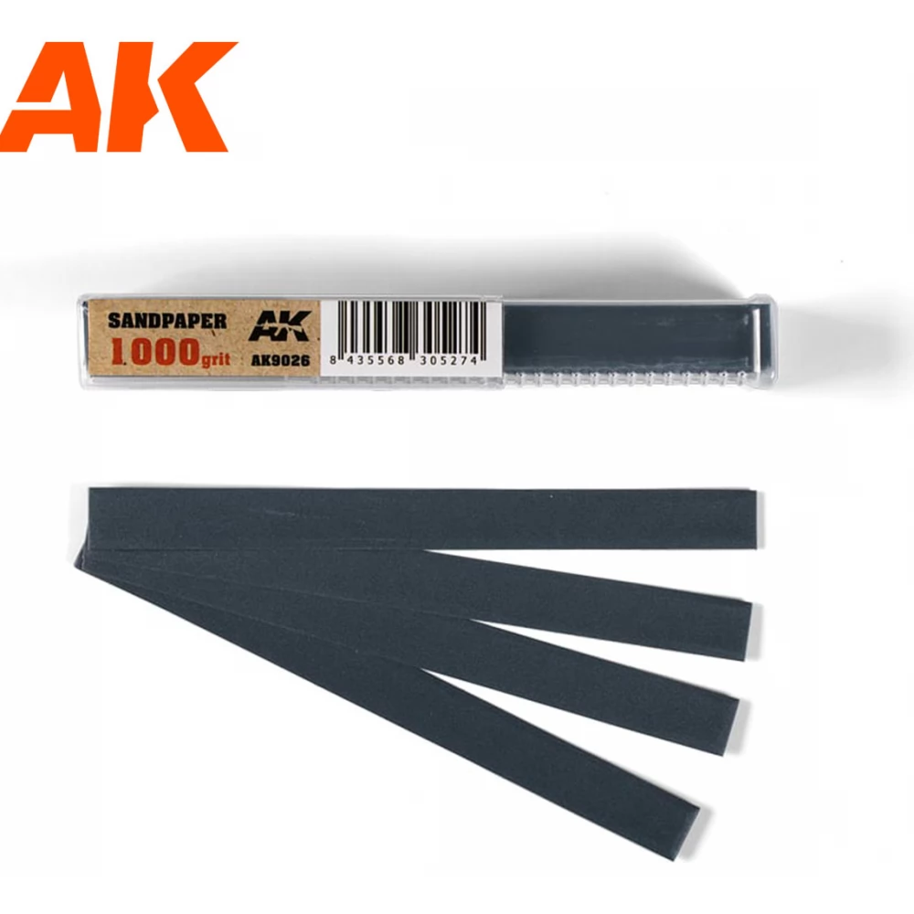 AK INTERACTIVE Nedves csiszolópapír csíkok 1000 grit 50 darabos szett
