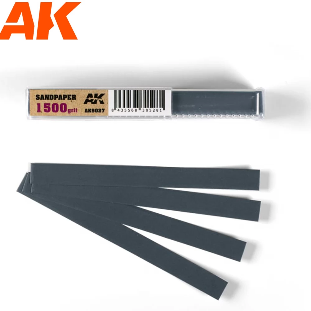 AK INTERACTIVE Nedves csiszolópapír csíkok 1500 grit 50 darabos szett