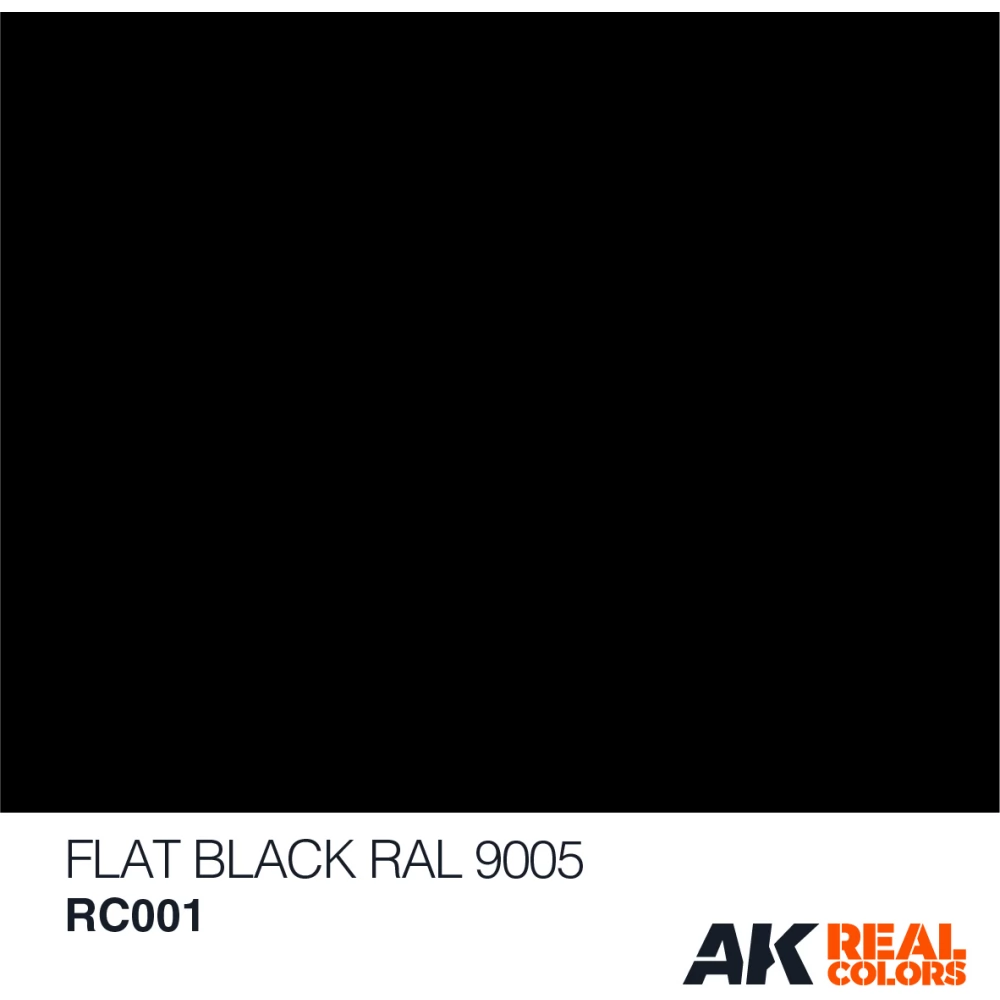 AK INTERACTIVE Real Colors Flat Black RAL 9005 akril lakk festék 10ml