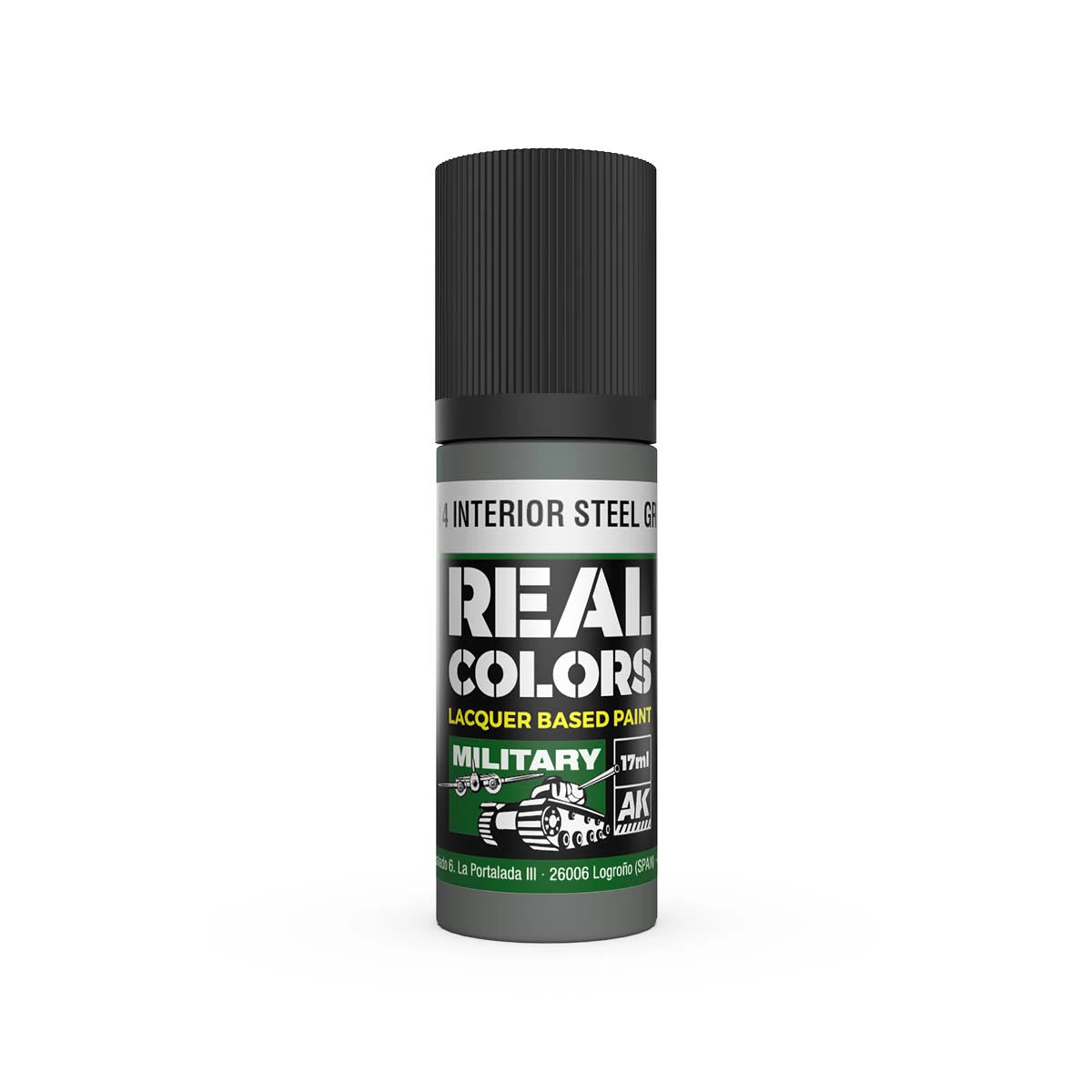 AK INTERACTIVE Real Colors Lacquer Based Paint A-14 Interior Steel Grey szürke lakk alapú festék 17ml