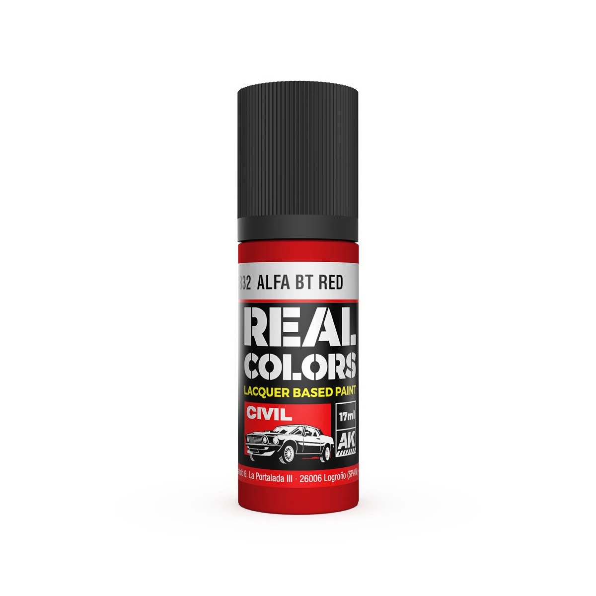 AK INTERACTIVE Real Colors Lacquer Based Paint Alfa BT Red piros lakk alapú festék 17ml