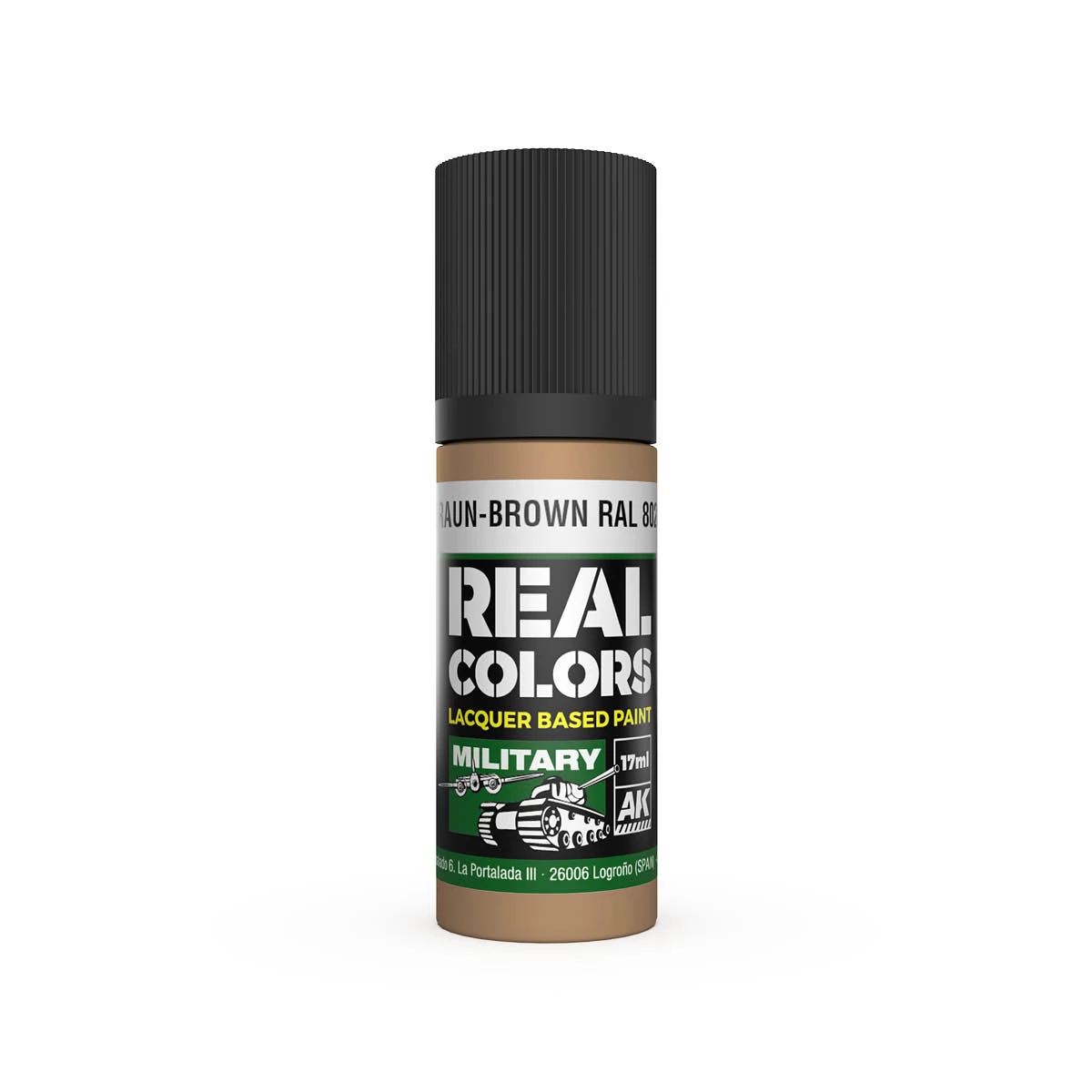 AK INTERACTIVE Real Colors Lacquer Based Paint Braun-Brown RAL 8020 barna lakk alapú festék 17ml