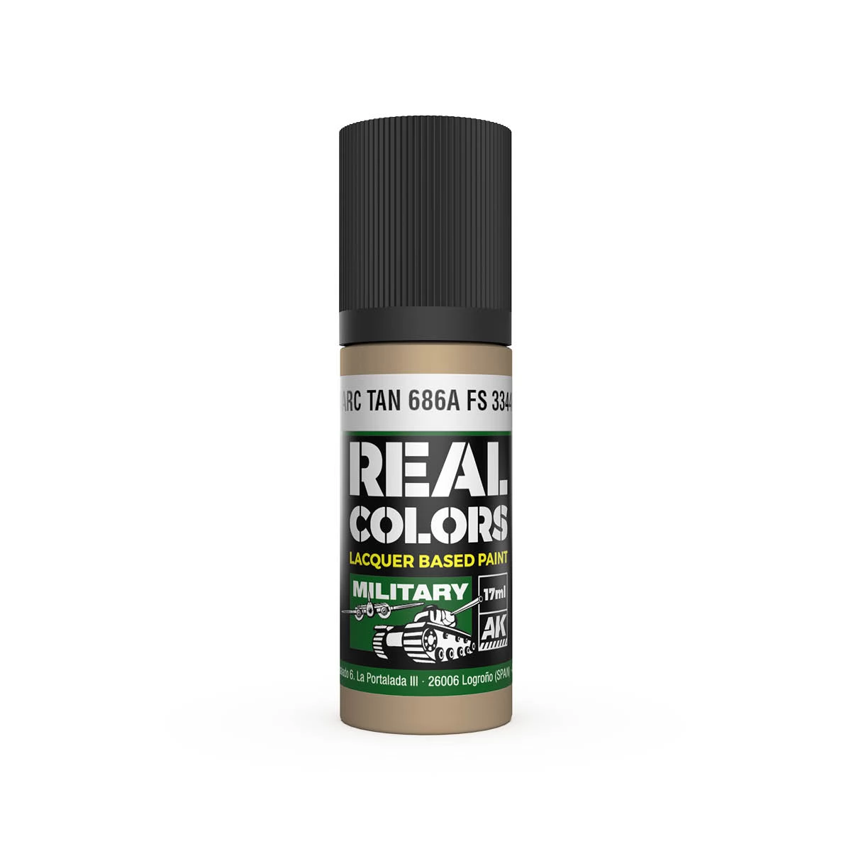 AK INTERACTIVE Real Colors Lacquer Based Paint CARC Tan 686A FS 33446 barna lakk alapú festék 17ml