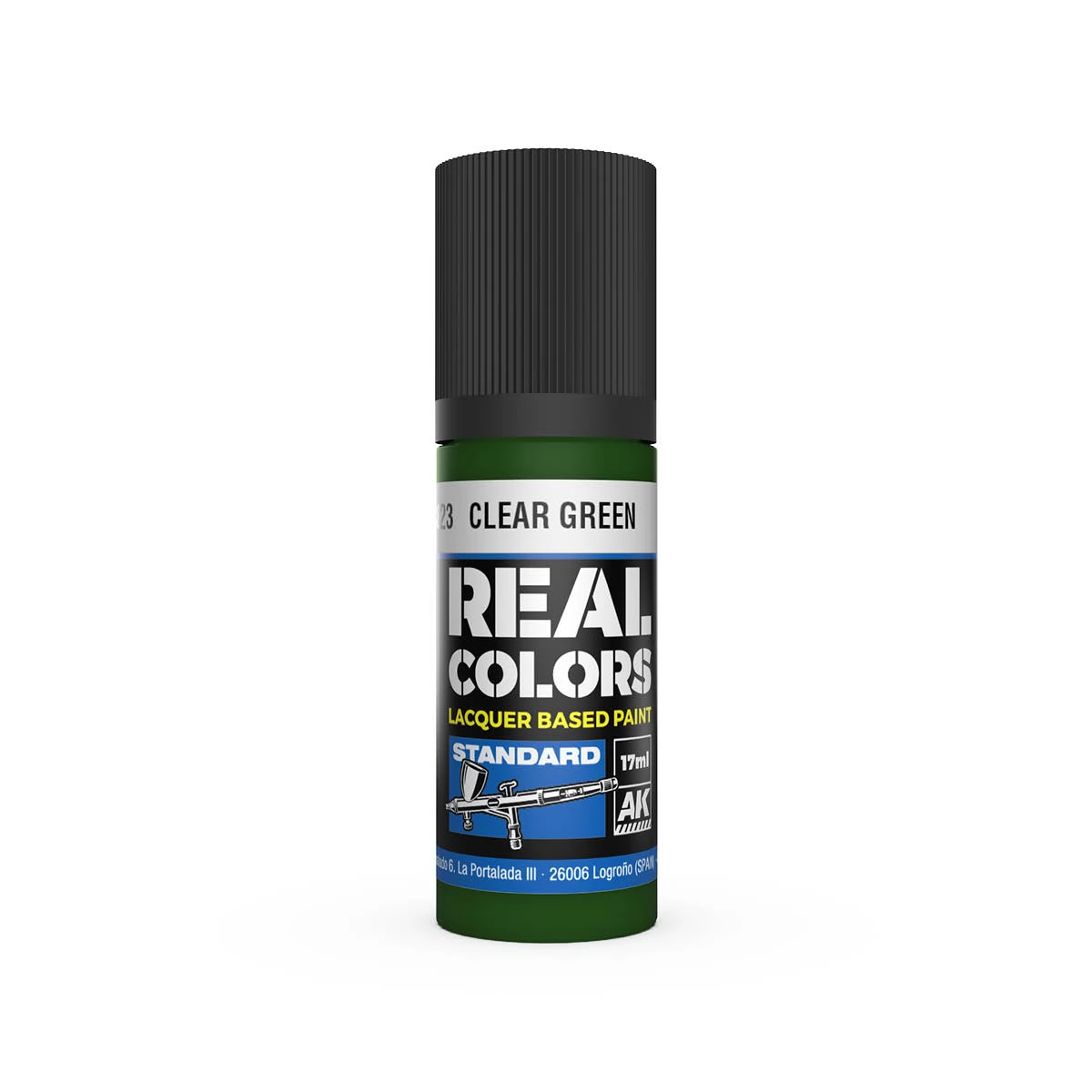 AK INTERACTIVE Real Colors Lacquer Based Paint Clear Green átlátszó zöld lakk alapú festék 17ml