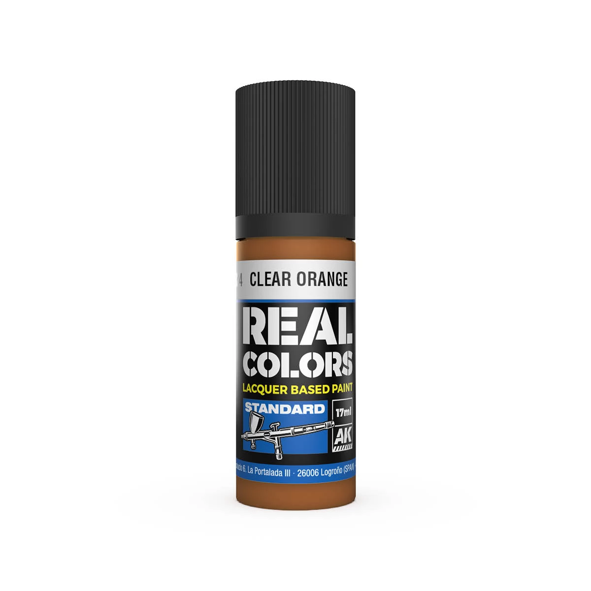 AK INTERACTIVE Real Colors Lacquer Based Paint Clear Orange átlátszó naranacssárga lakk alapú festék 17ml