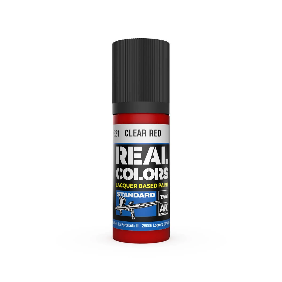 AK INTERACTIVE Real Colors Lacquer Based Paint Clear Red átlátszó piros lakk alapú festék 17ml