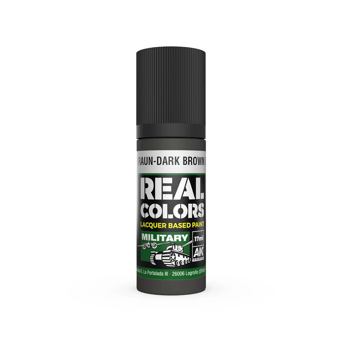 AK INTERACTIVE Real Colors Lacquer Based Paint Dunkelbraun-Dark Brown RAL 7017 sötétbarna lakk alapú festék 17ml