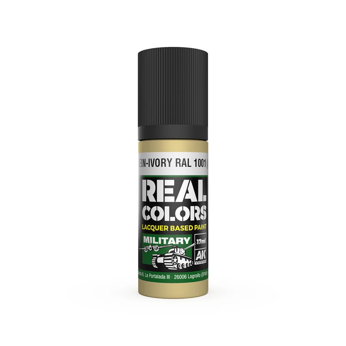 AK INTERACTIVE Real Colors Lacquer Based Paint Elfenbein-Ivory RAL 1001 (Interior Color) csontfehér lakk alapú festék 17ml