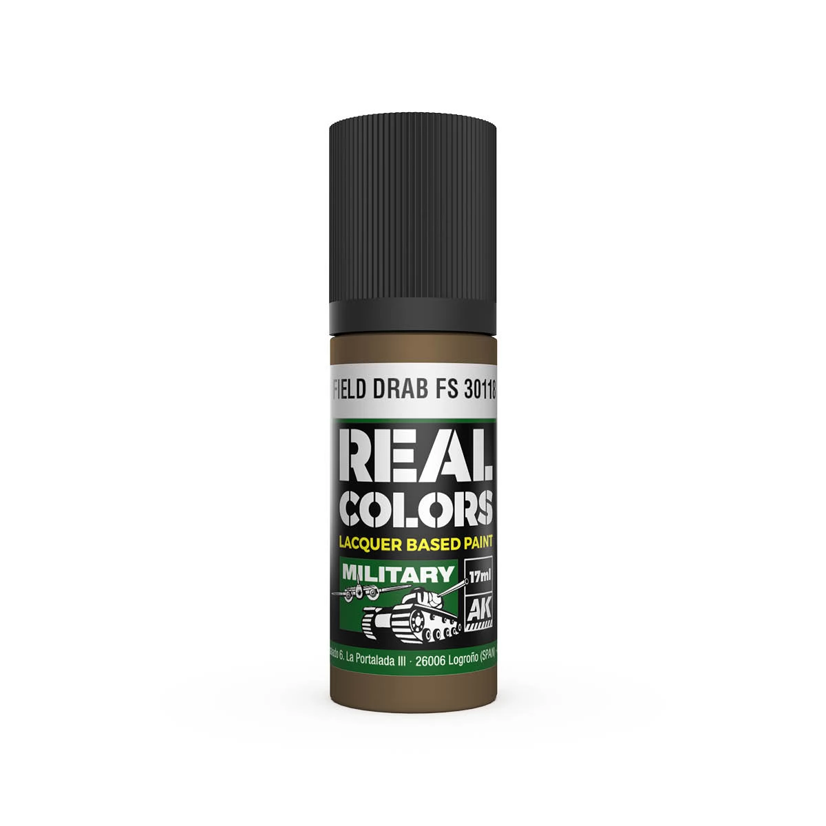 AK INTERACTIVE Real Colors Lacquer Based Paint Field Drab FS 30118 drapp barna lakk alapú festék 17ml