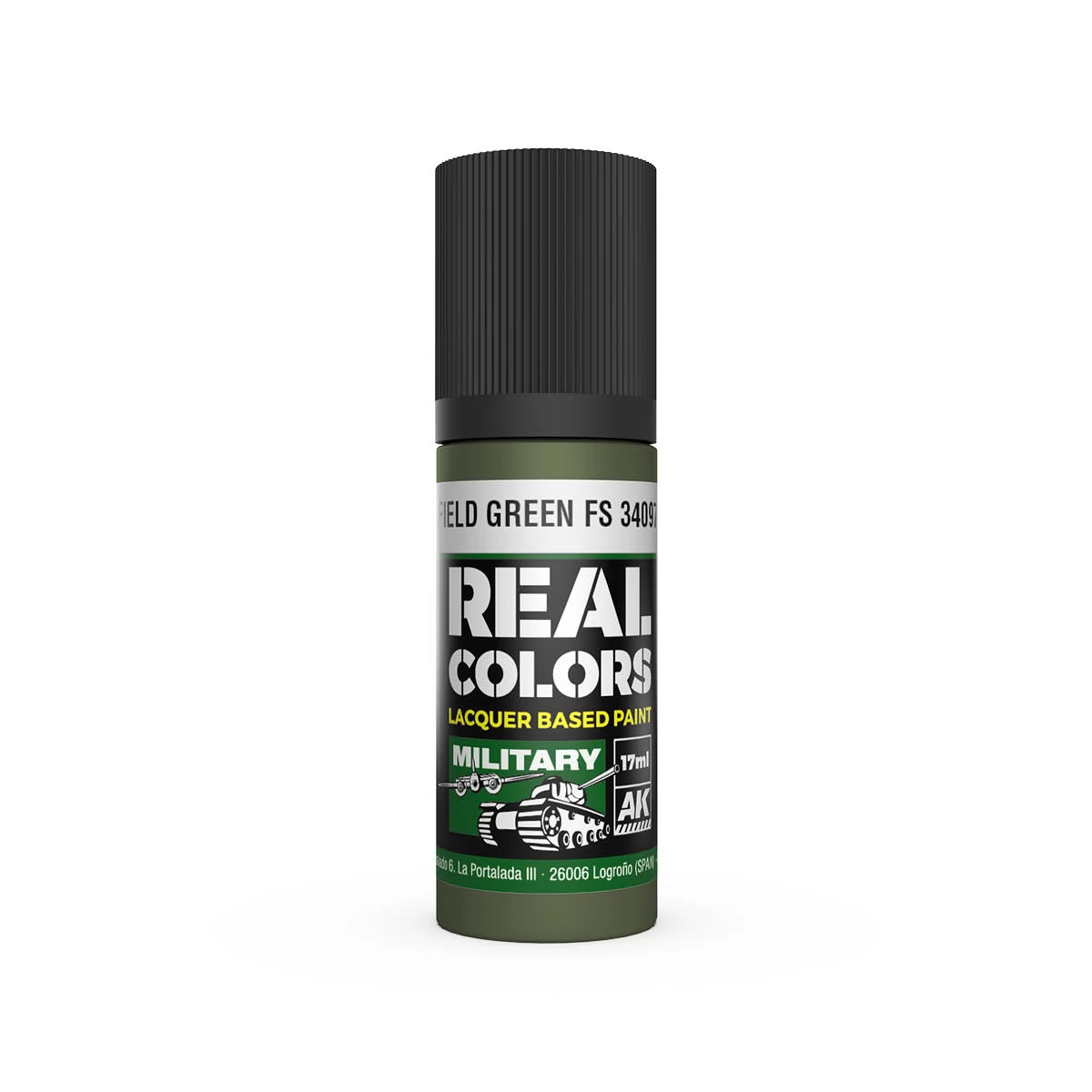 AK INTERACTIVE Real Colors Lacquer Based Paint Field Green FS 34097 zöld lakk alapú festék 17ml