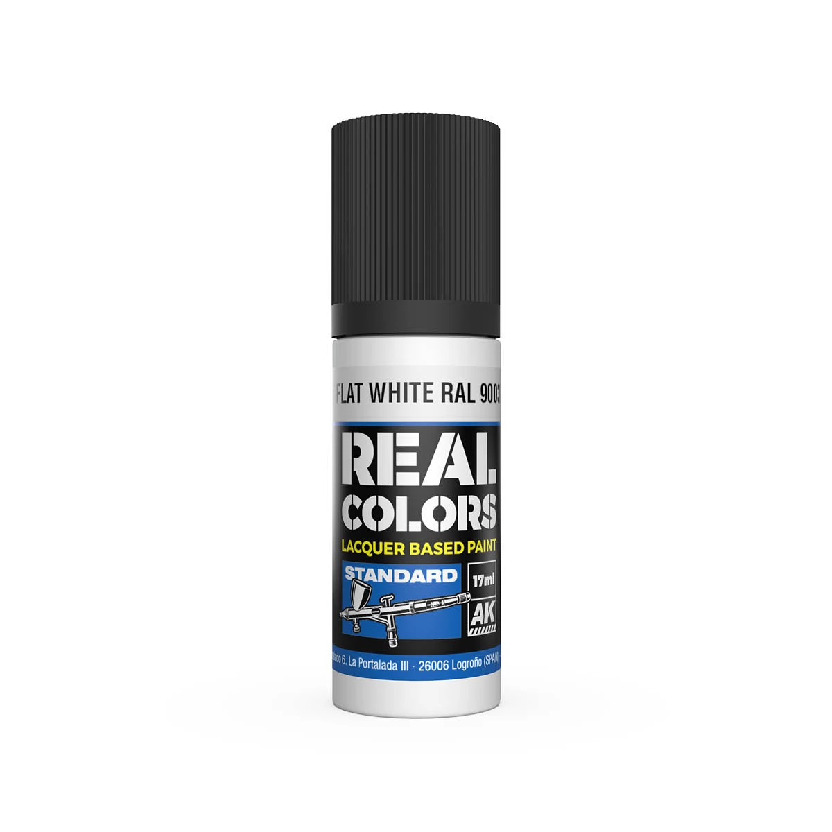 AK INTERACTIVE Real Colors Lacquer Based Paint Flat White RAL 9003 matt fehér lakk alapú festék 17ml