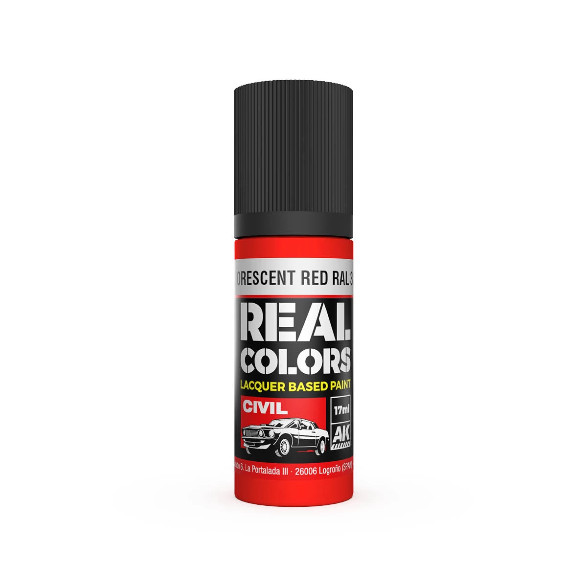 AK INTERACTIVE Real Colors Lacquer Based Paint Fluorescent Red RAL 3026 piros lakk alapú festék 17ml