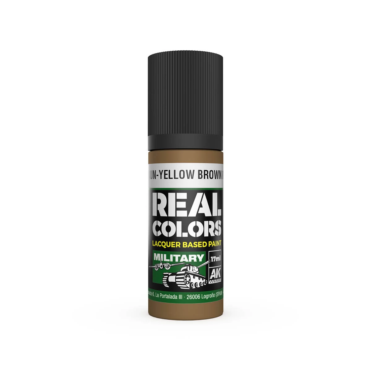AK INTERACTIVE Real Colors Lacquer Based Paint Gelbbraun-Yellow Brown RAL 8000 sárgásbarna lakk alapú festék 17ml