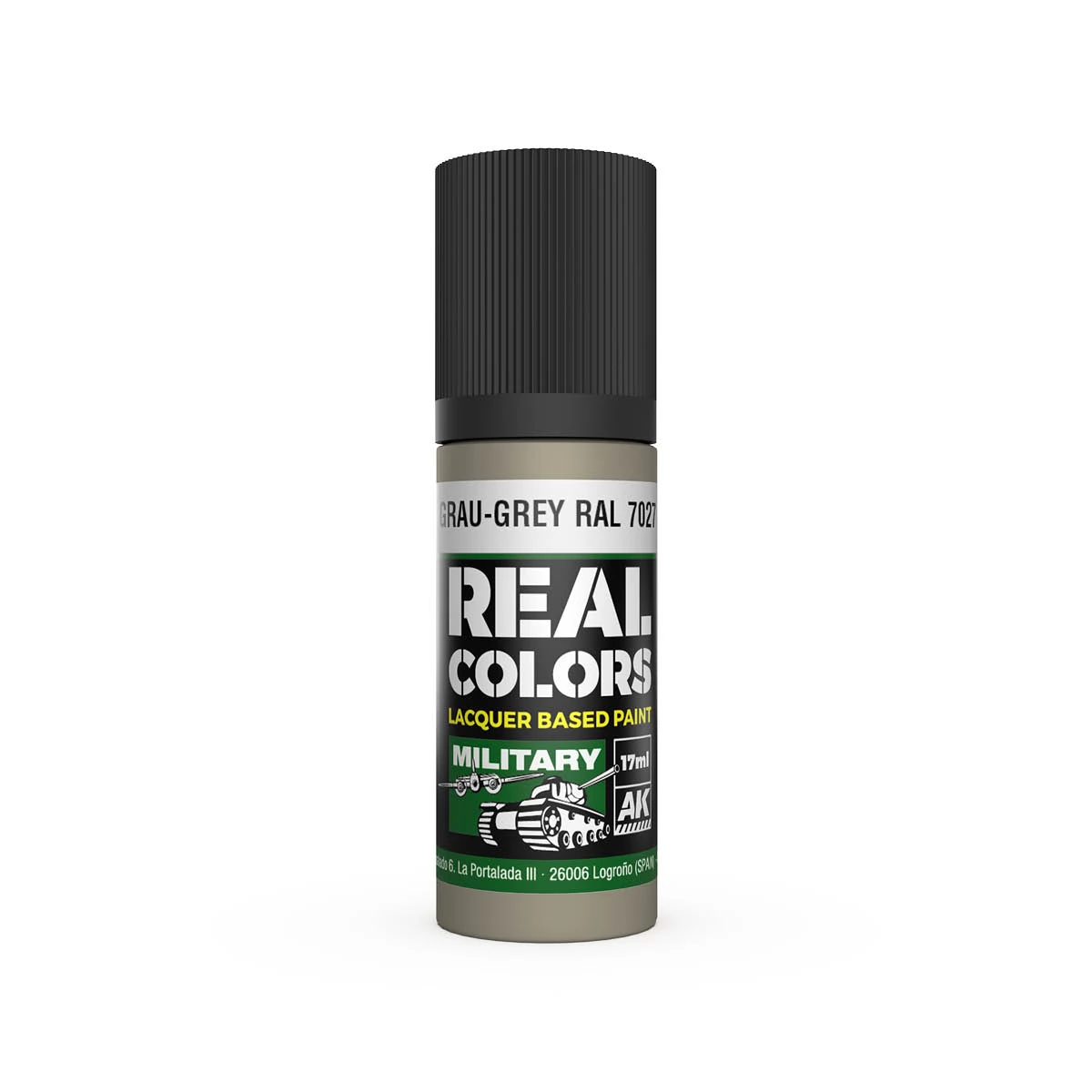 AK INTERACTIVE Real Colors Lacquer Based Paint Grau-Grey RAL 7027 szürkésbarna lakk alapú festék 17ml