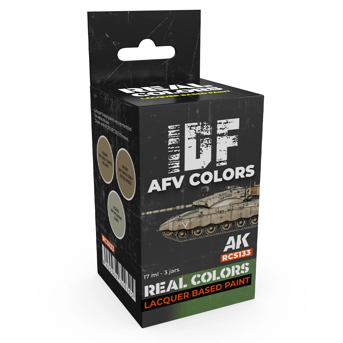 AK INTERACTIVE Real Colors Lacquer Based Paint IDF AFV Colors lakk alapú festék készlet 3x 17ml