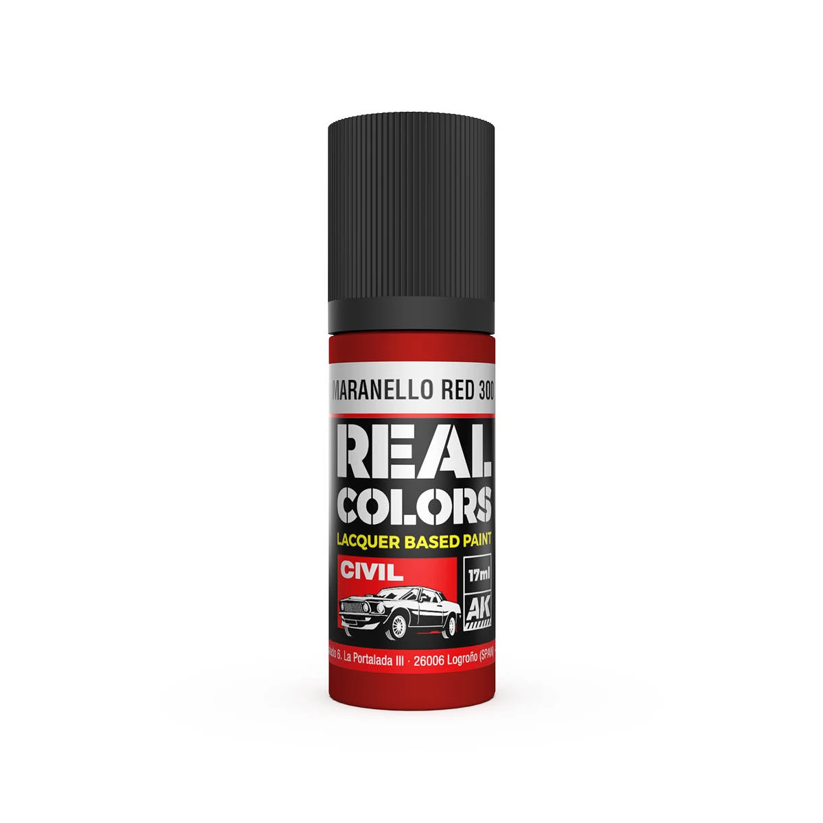AK INTERACTIVE Real Colors Lacquer Based Paint Maranello Red 300 vörös lakk alapú festék 17ml