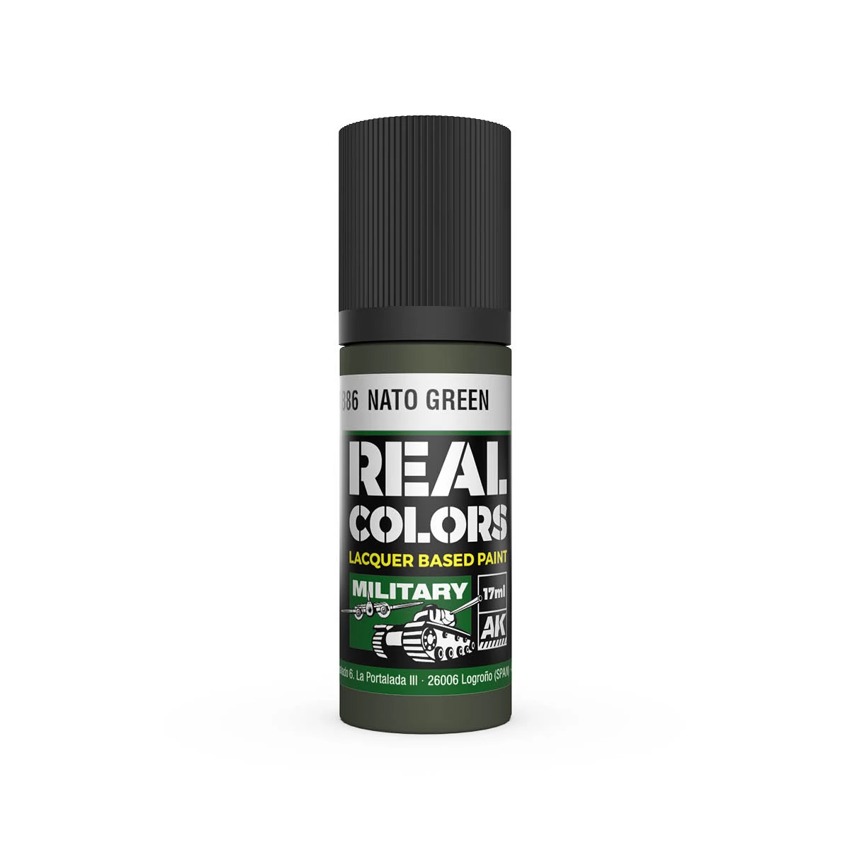 AK INTERACTIVE Real Colors Lacquer Based Paint NATO Green zöld lakk alapú festék 17ml