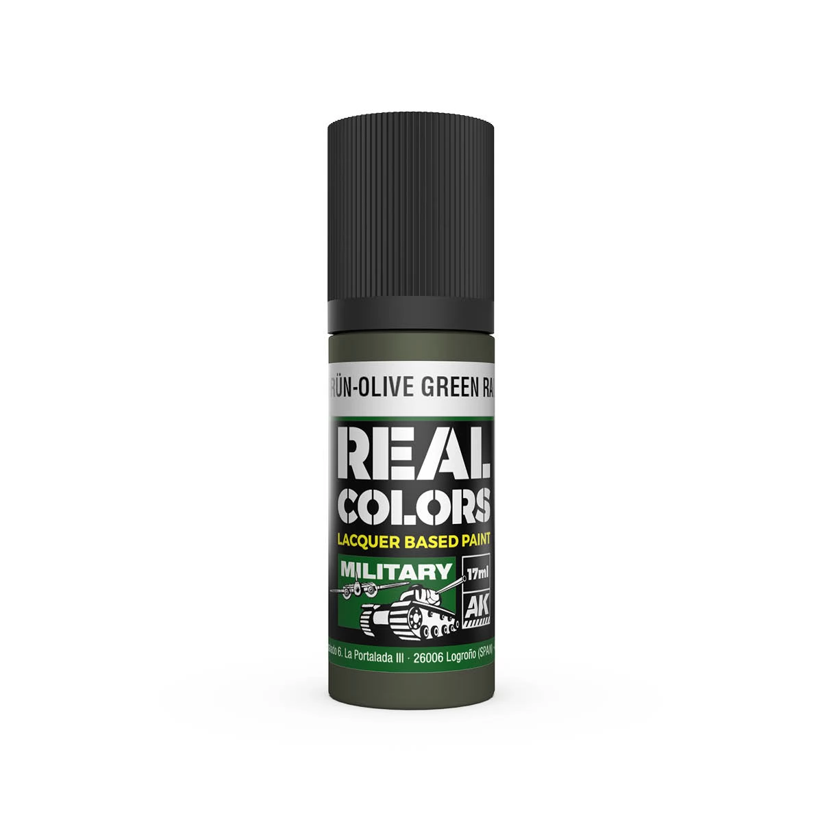 AK INTERACTIVE Real Colors Lacquer Based Paint Olivgrün-Olive Green RAL 6003 olivazöld lakk alapú festék 17ml