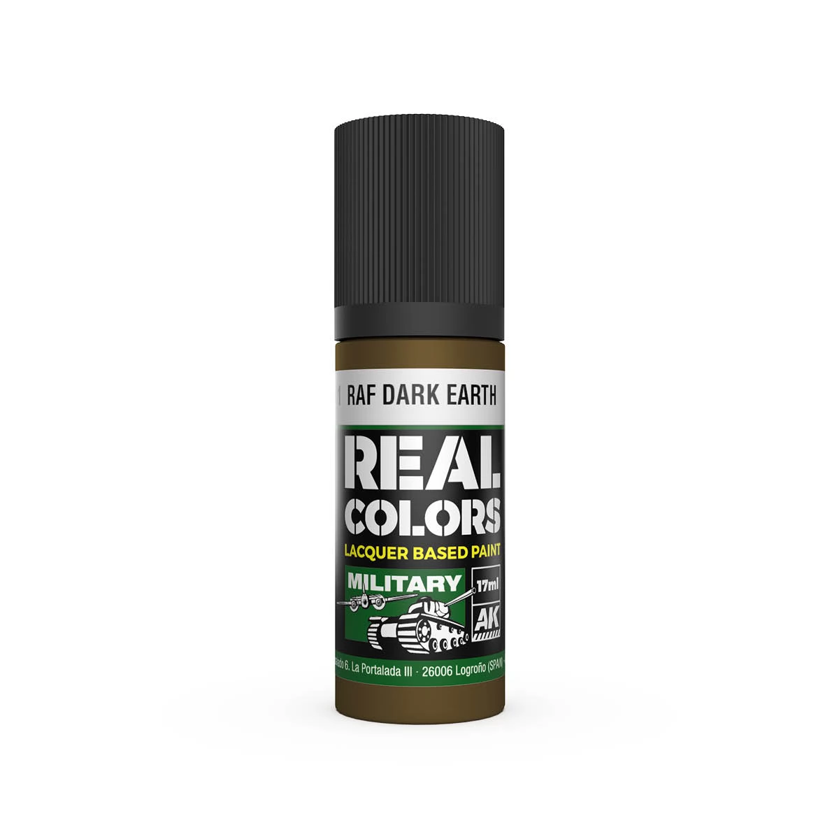 AK INTERACTIVE Real Colors Lacquer Based Paint RAF Dark Earth sötétbarna lakk alapú festék 17ml
