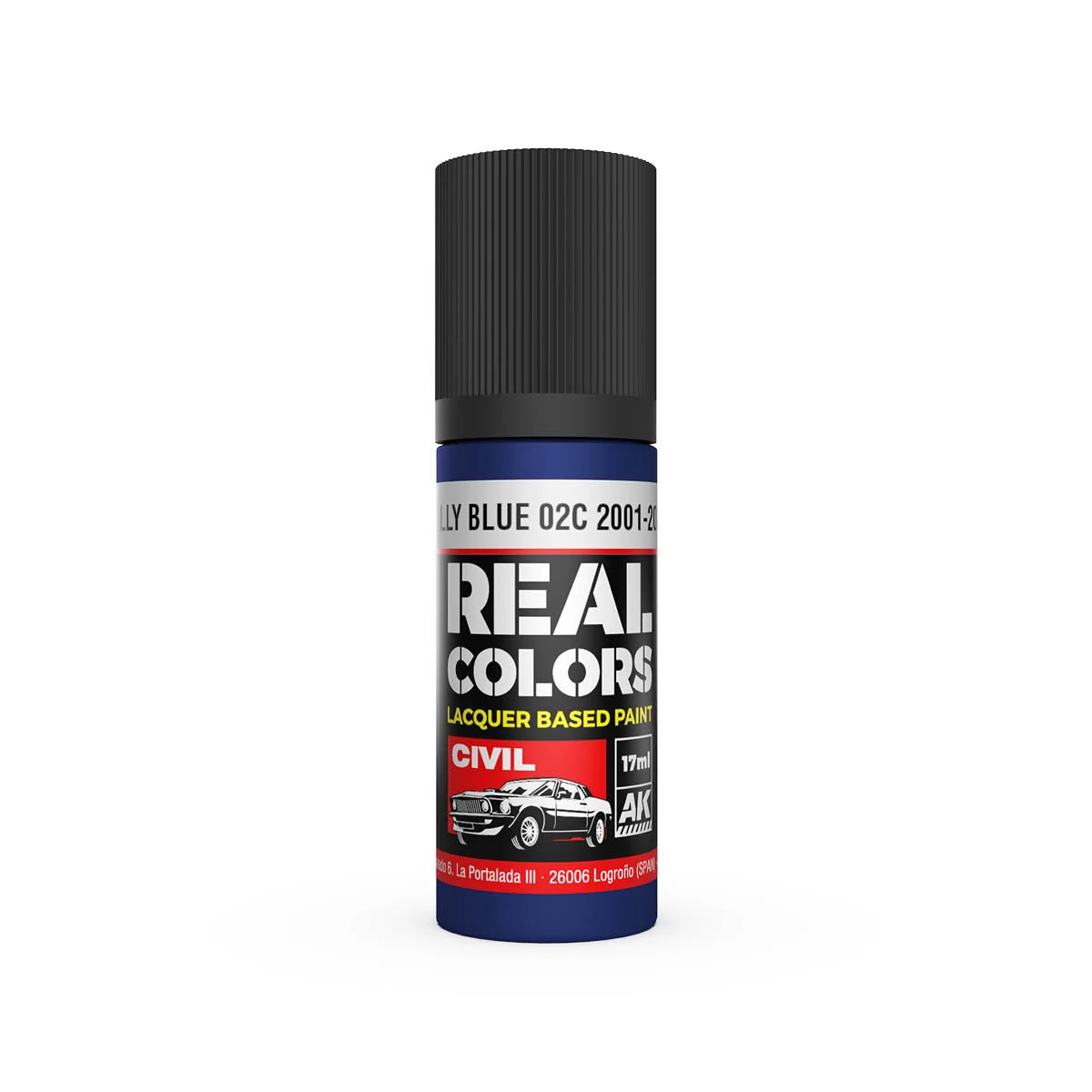 AK INTERACTIVE Real Colors Lacquer Based Paint Rally Blue 02C kék lakk alapú festék 17ml