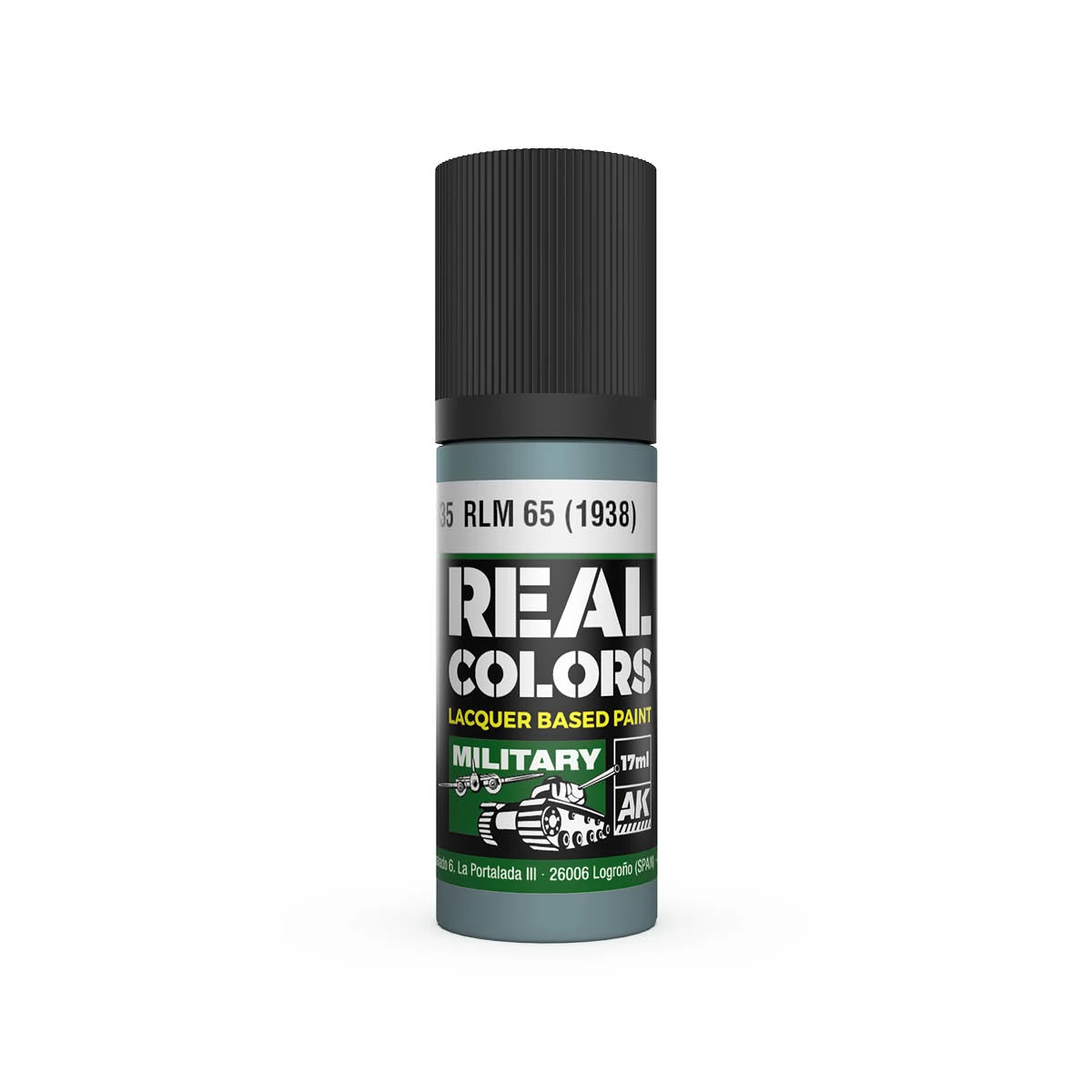 AK INTERACTIVE Real Colors Lacquer Based Paint RLM 65 (1938) szürke lakk alapú festék 17ml