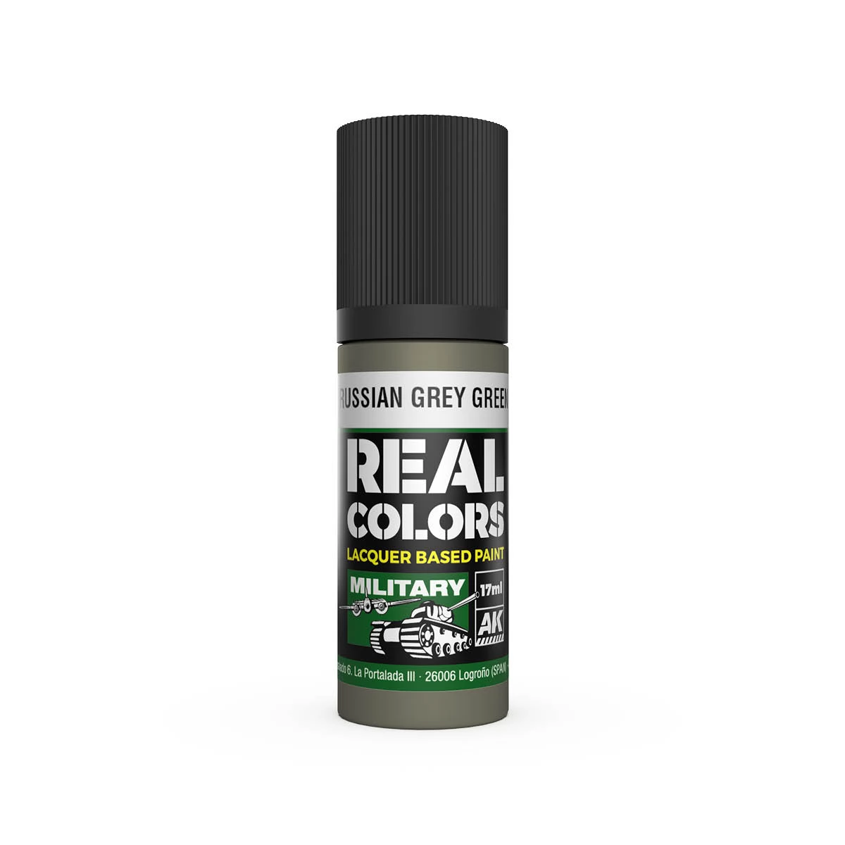 AK INTERACTIVE Real Colors Lacquer Based Paint Russian Grey Green szürkészöld lakk alapú festék 17ml