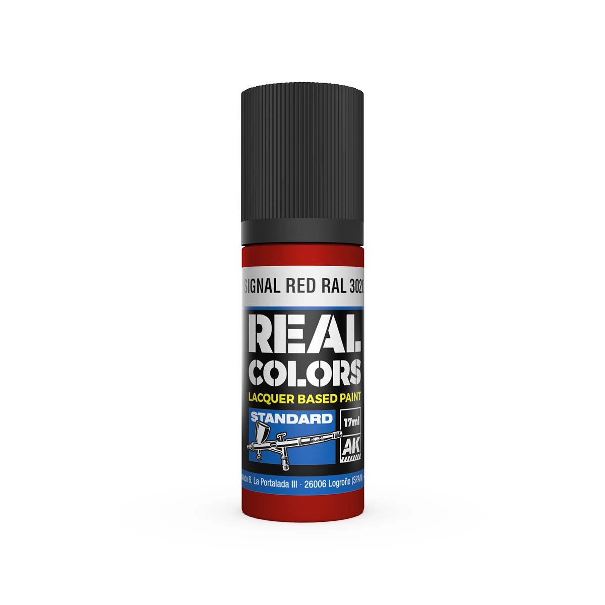 AK INTERACTIVE Real Colors Lacquer Based Paint Signal Red RAL 3020 vörös lakk alapú festék 17ml