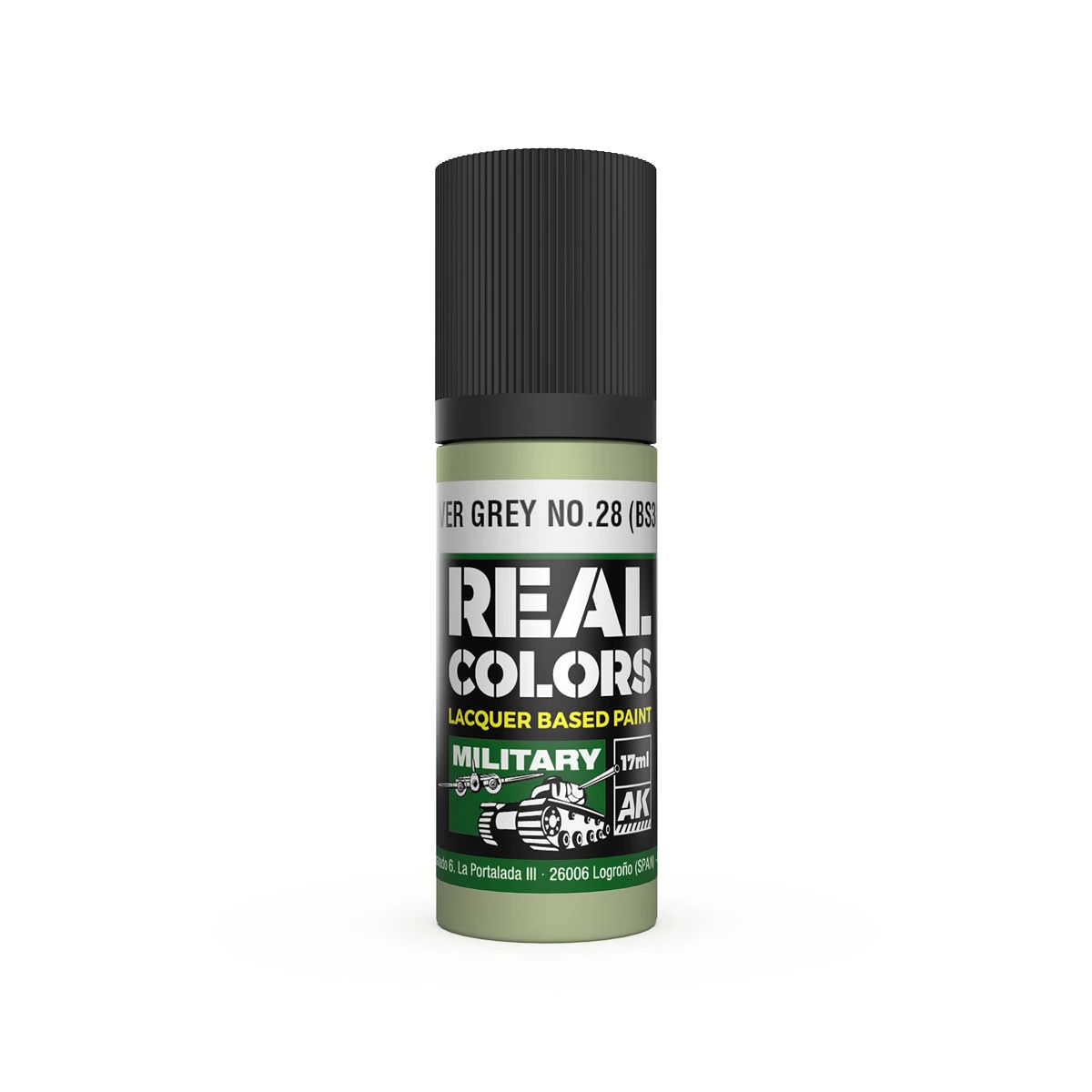 AK INTERACTIVE Real Colors Lacquer Based Paint Silver Grey No.28 (BS381) ezüstszürke lakk alapú festék 17ml