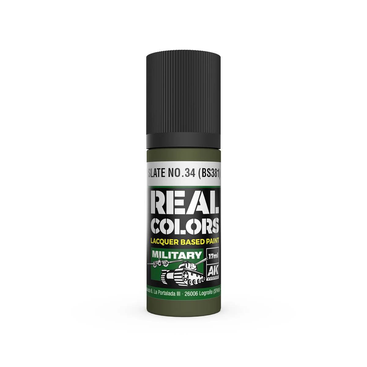 AK INTERACTIVE Real Colors Lacquer Based Paint Slate No.34 (BS381) zöld lakk alapú festék 17ml
