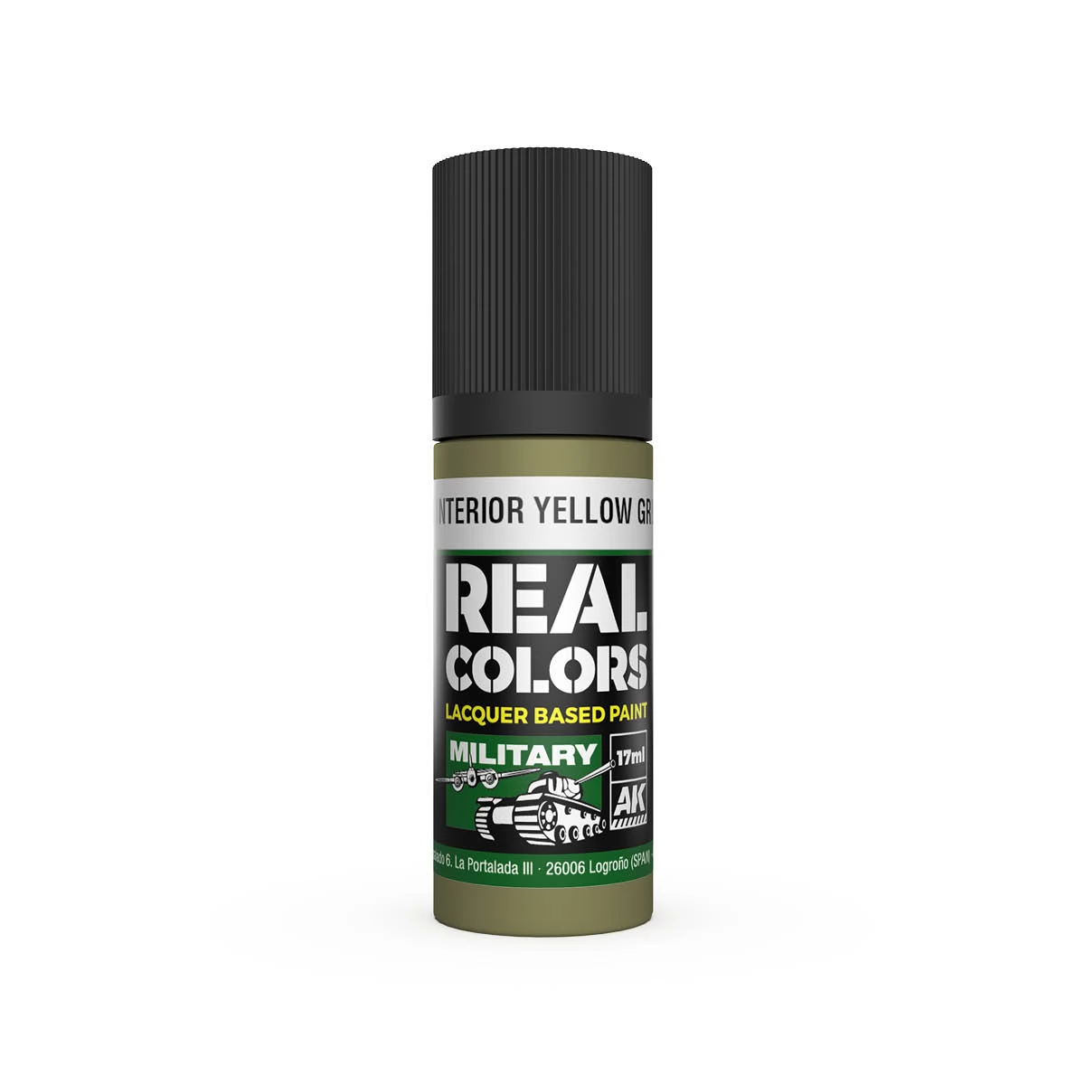 AK INTERACTIVE Real Colors Lacquer Based Paint US Interior Yellow Green sárgászöld lakk alapú festék 17ml