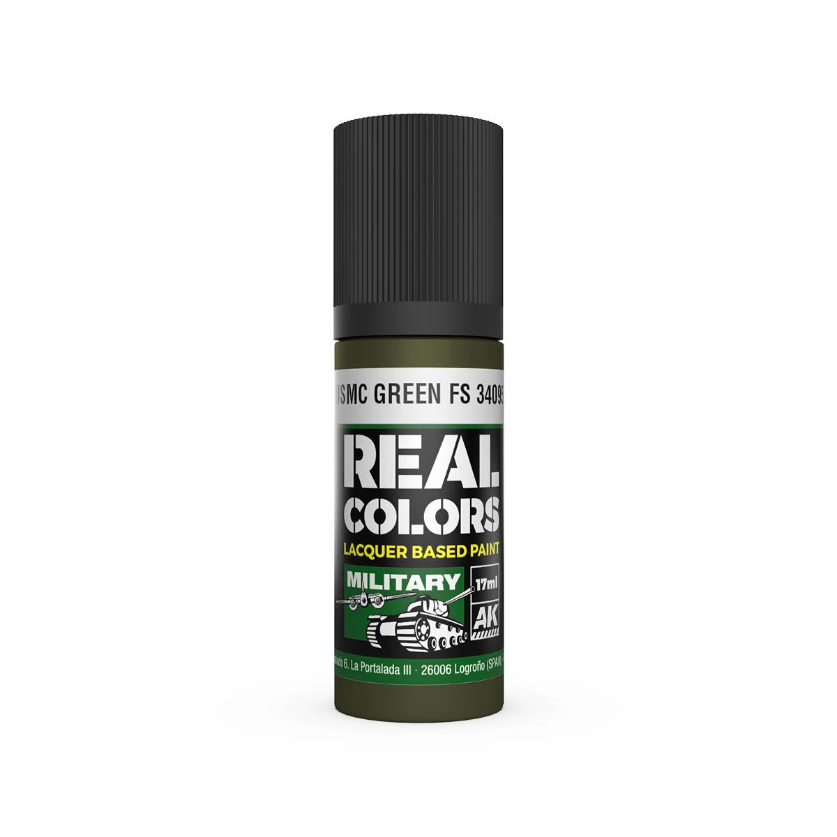 AK INTERACTIVE Real Colors Lacquer Based Paint USMC Green FS 34095 zöld lakk alapú festék 17ml