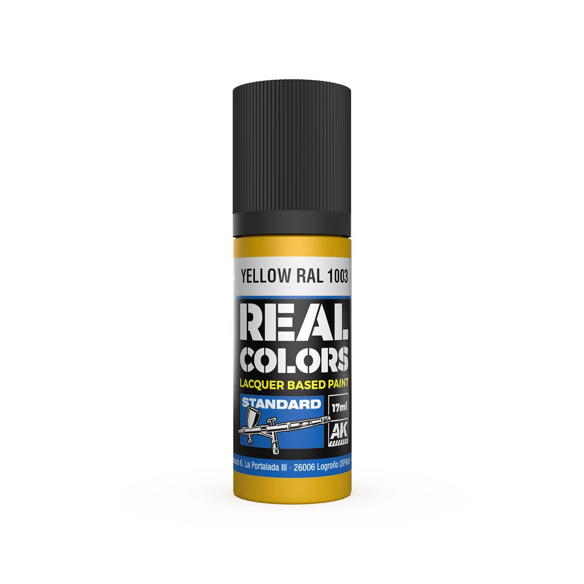 AK INTERACTIVE Real Colors Lacquer Based Paint Yellow RAL 1003 naranacssárga lakk alapú festék 17ml
