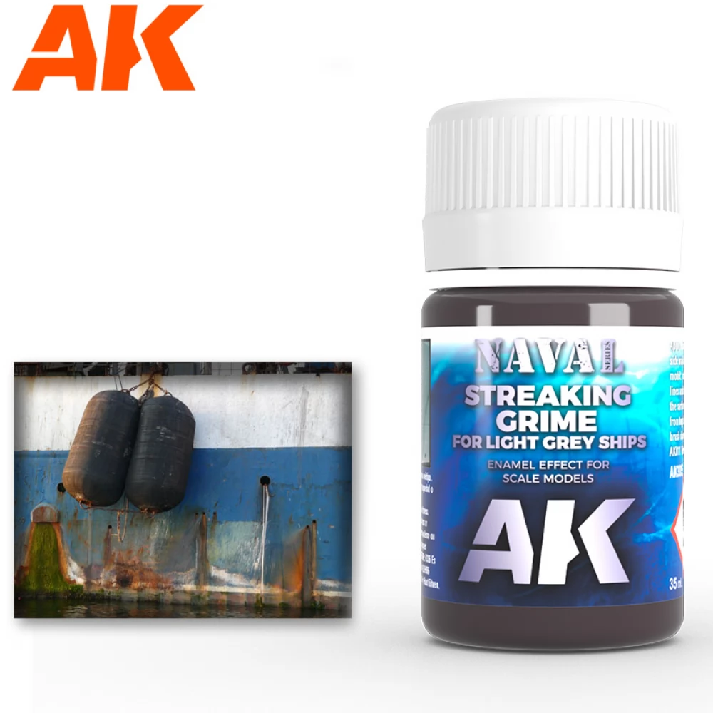 AK INTERACTIVE Streaking Grime For Light Grey Ships enamel effekt festék 35ml