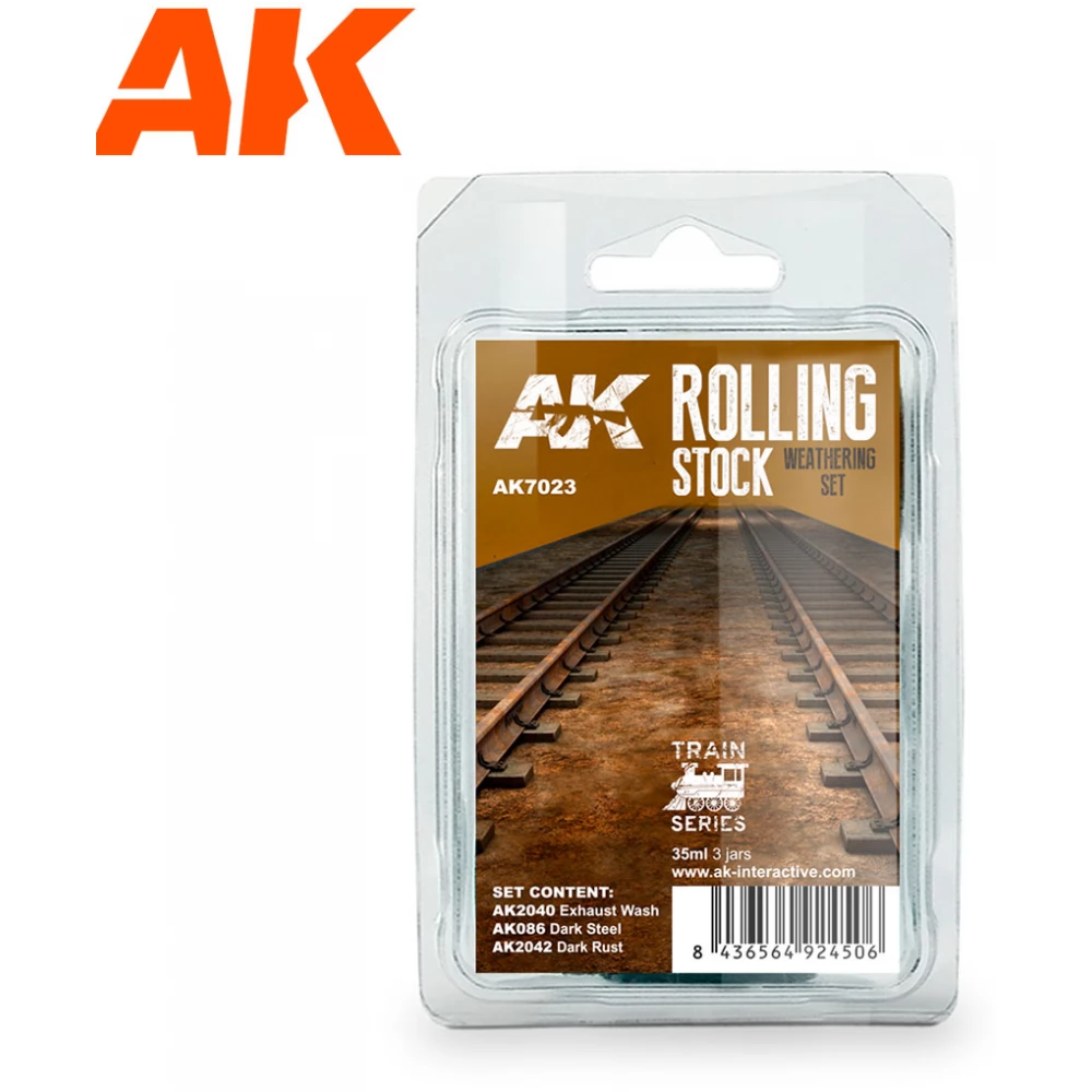 AK INTERACTIVE Train Rolling Stock Weathering akrilfesték készlet 3x 35ml