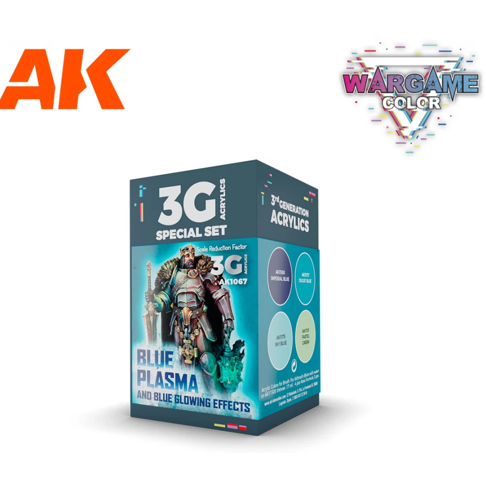 AK INTERACTIVE Wargame Color Set Blue Plasma And Blue Glowing kék fényes hatású akrilfesték készlet 4x 17ml