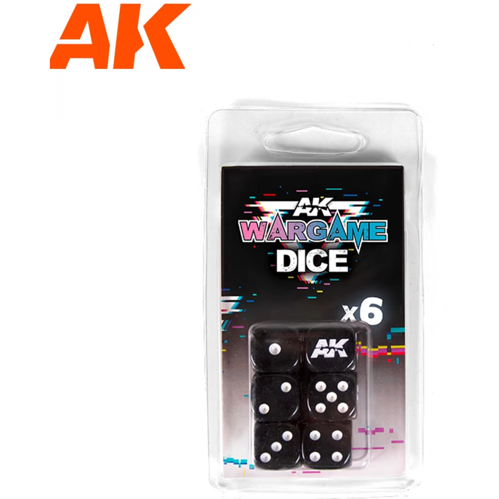 AK INTERACTIVE Wargame Dice dobókocka készlet - fekete 6 darabos