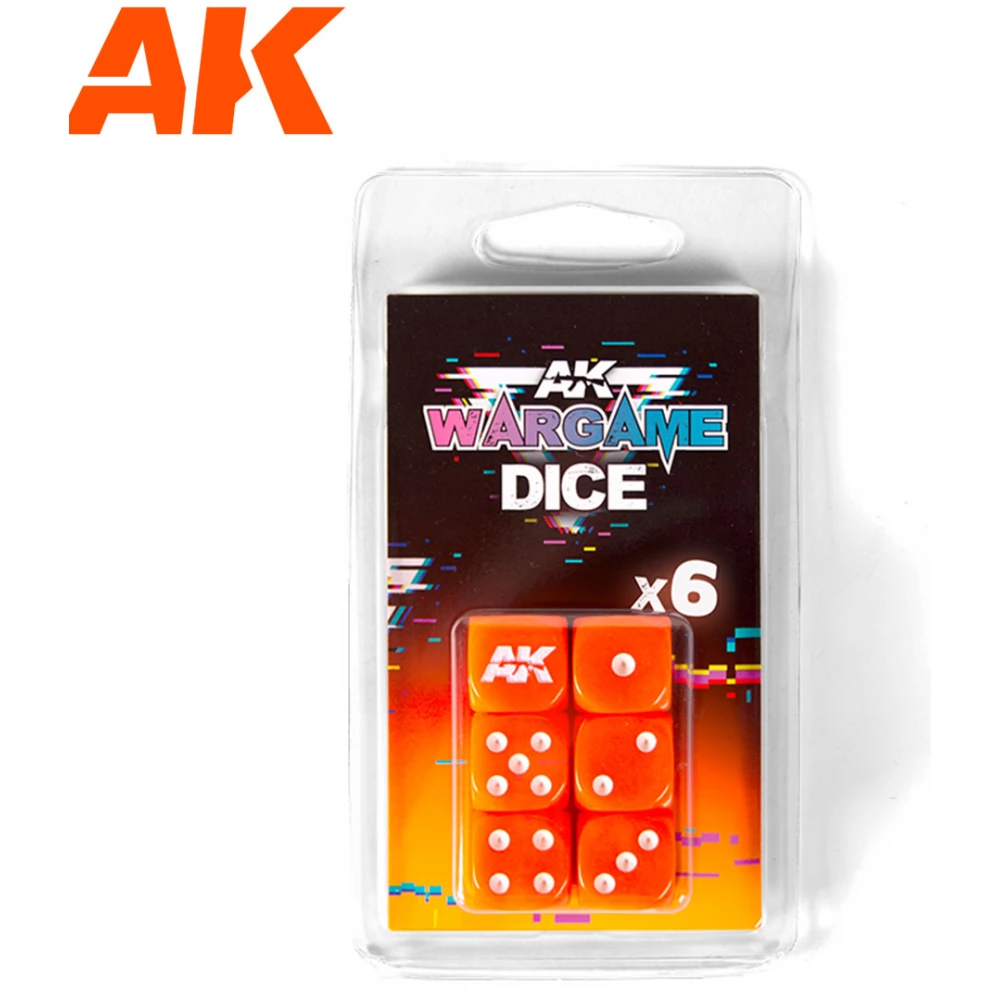 AK INTERACTIVE Wargame Dice dobókocka készlet - narancssárga 6 darabos