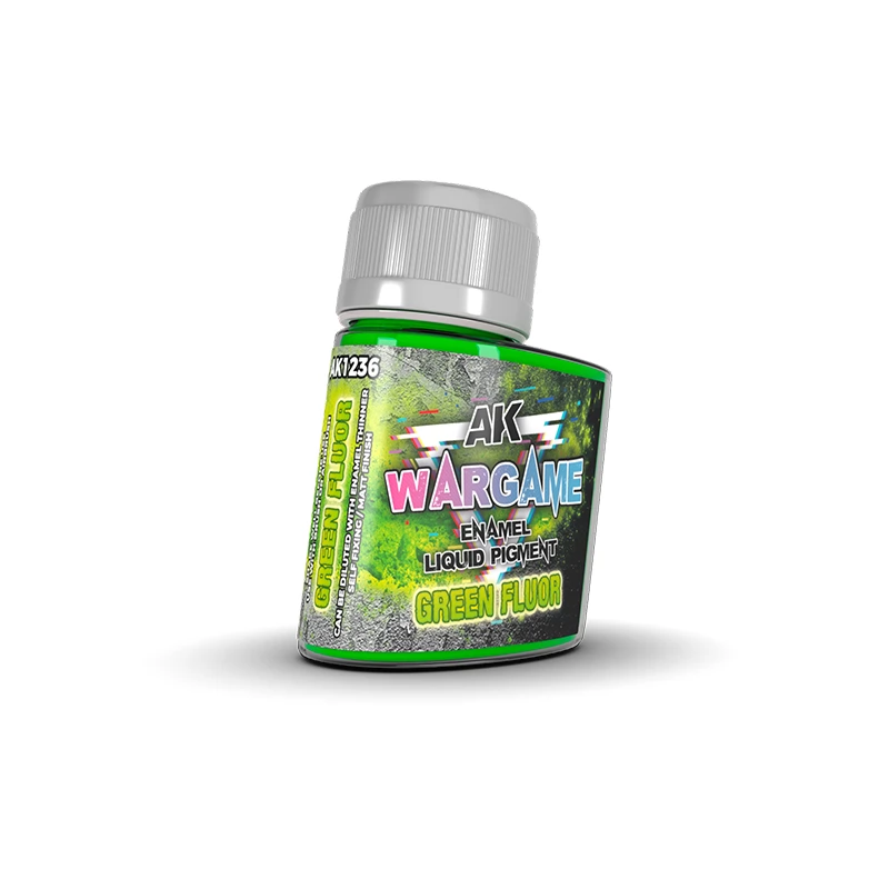 AK INTERACTIVE Wargame Enamel Liquid Pigment Green Fluor zöld foszfor folyékony pigment 35ml