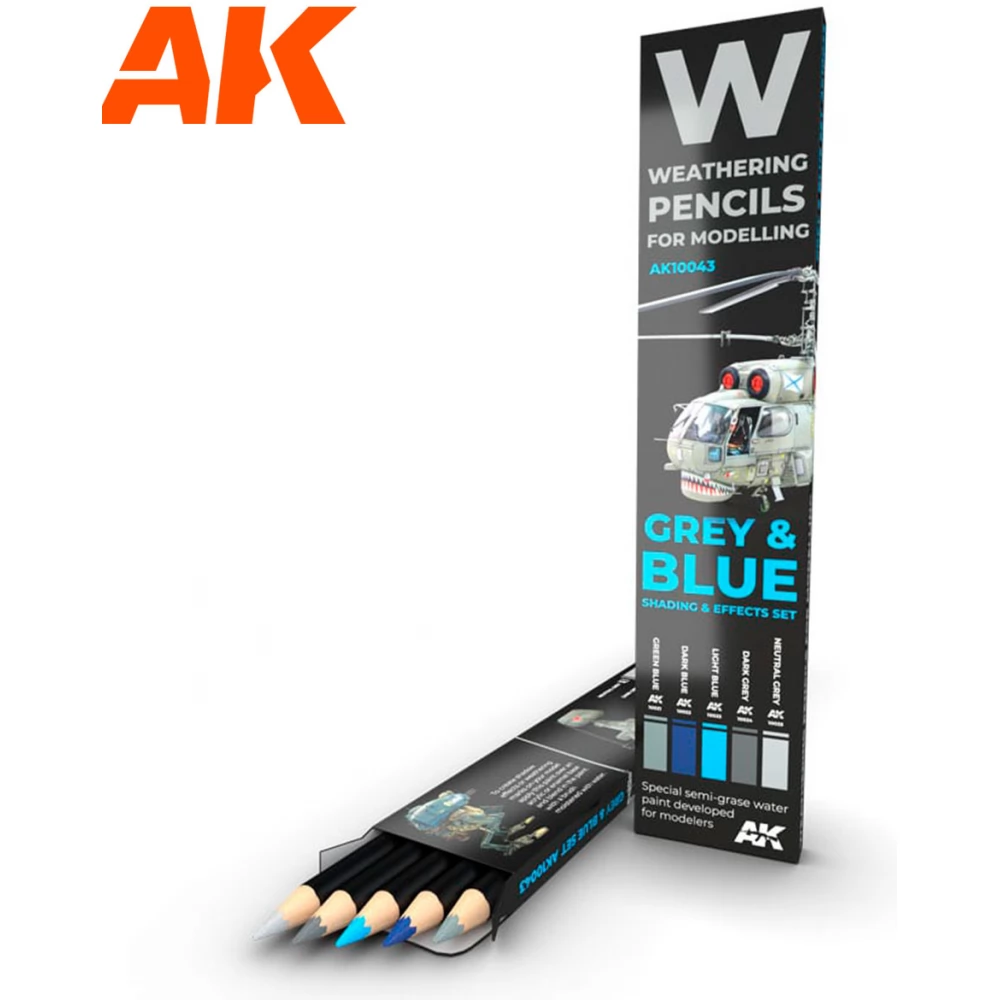 AK INTERACTIVE Weathering pencils Grey And Blue árnyékolás effektus vízbázisú festék ceruza készlet