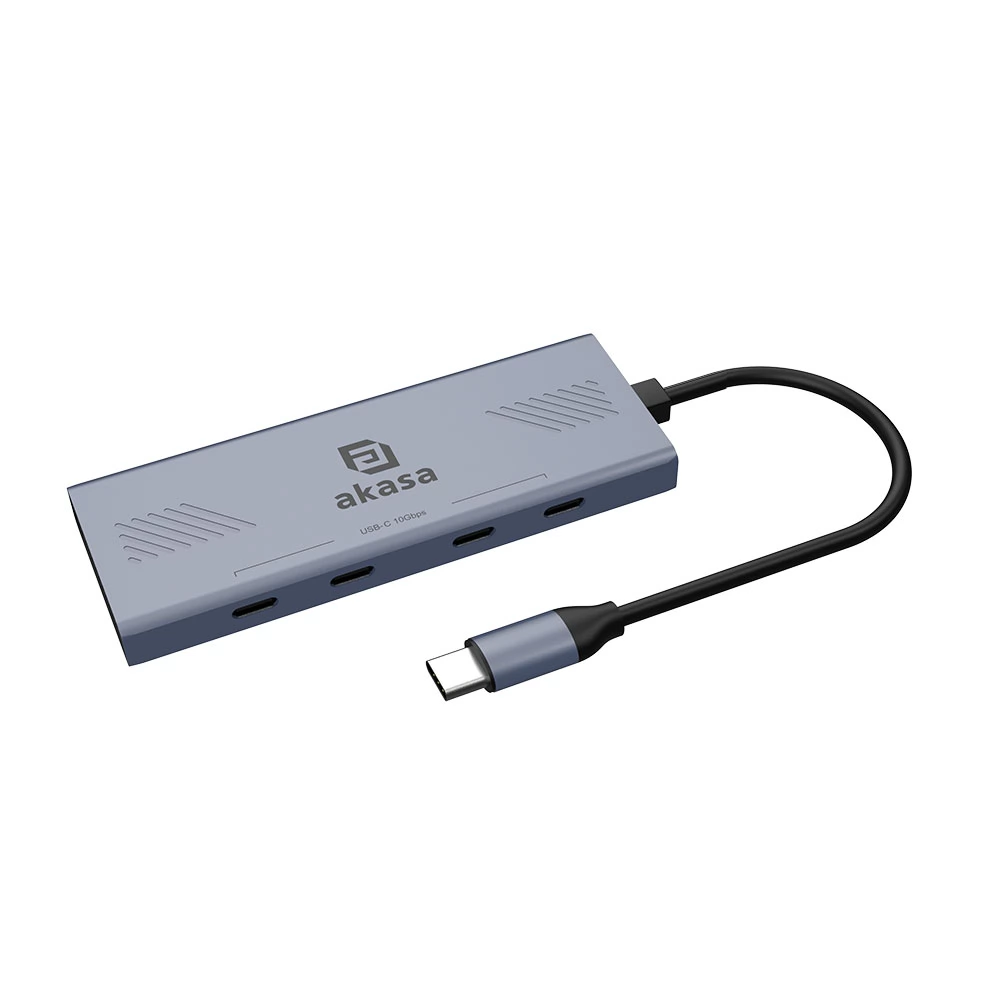 AKASA 10Gbps USB Type-C 4 Port Hub szürke