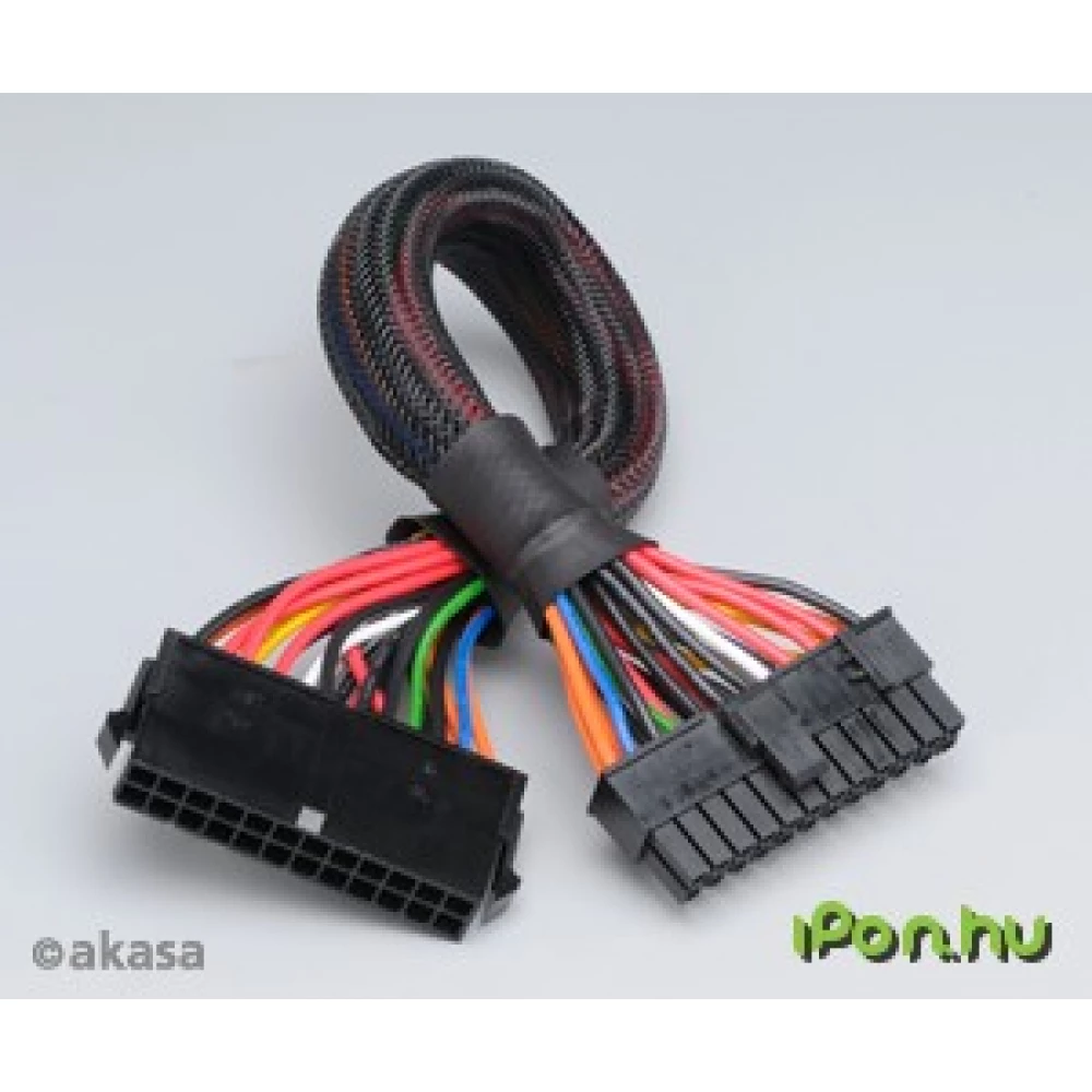 AKASA ATX 24 pin Tápkábel Fekete 30cm AK-CB24-24-EXT