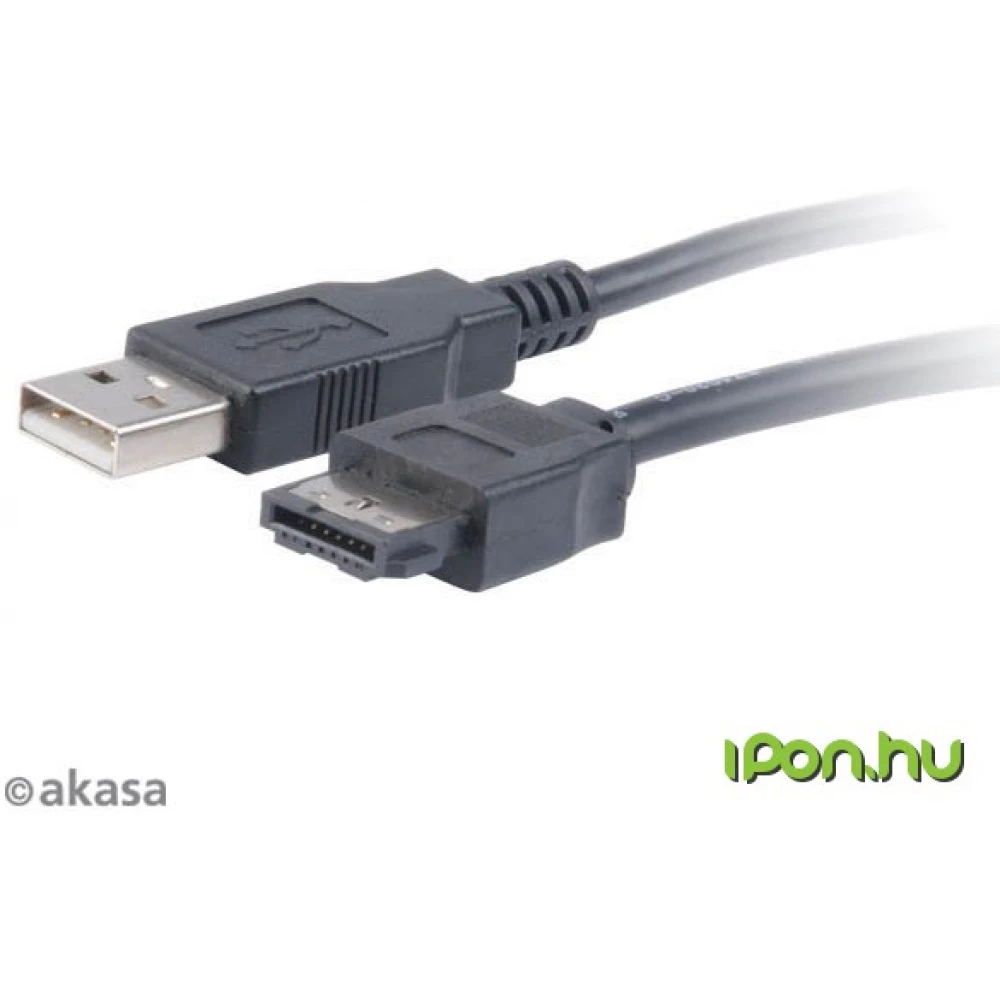 AKASA eSATA SATA + Táp Átalakító Fekete 40cm AK-CBSA03-80BK