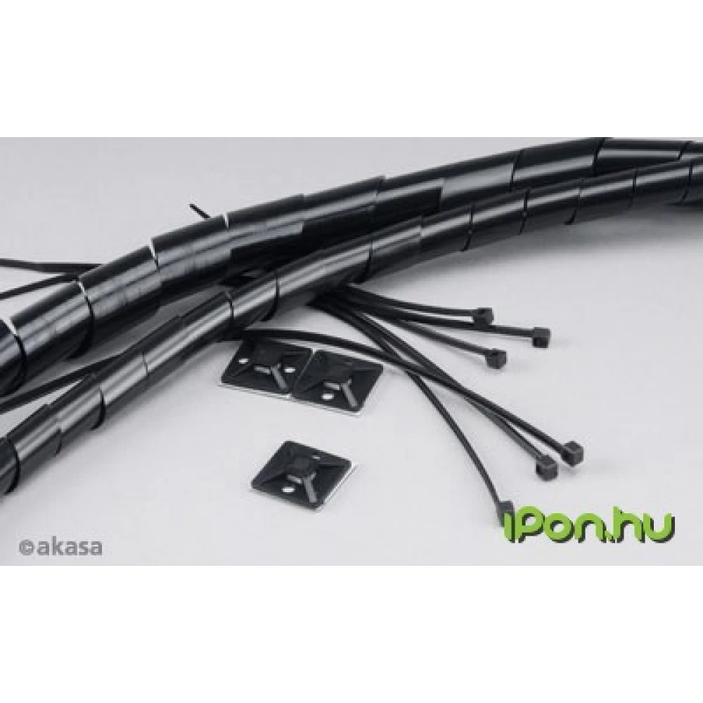 AKASA Kábelrendező Fekete 1.5m AK-TK-01BK
