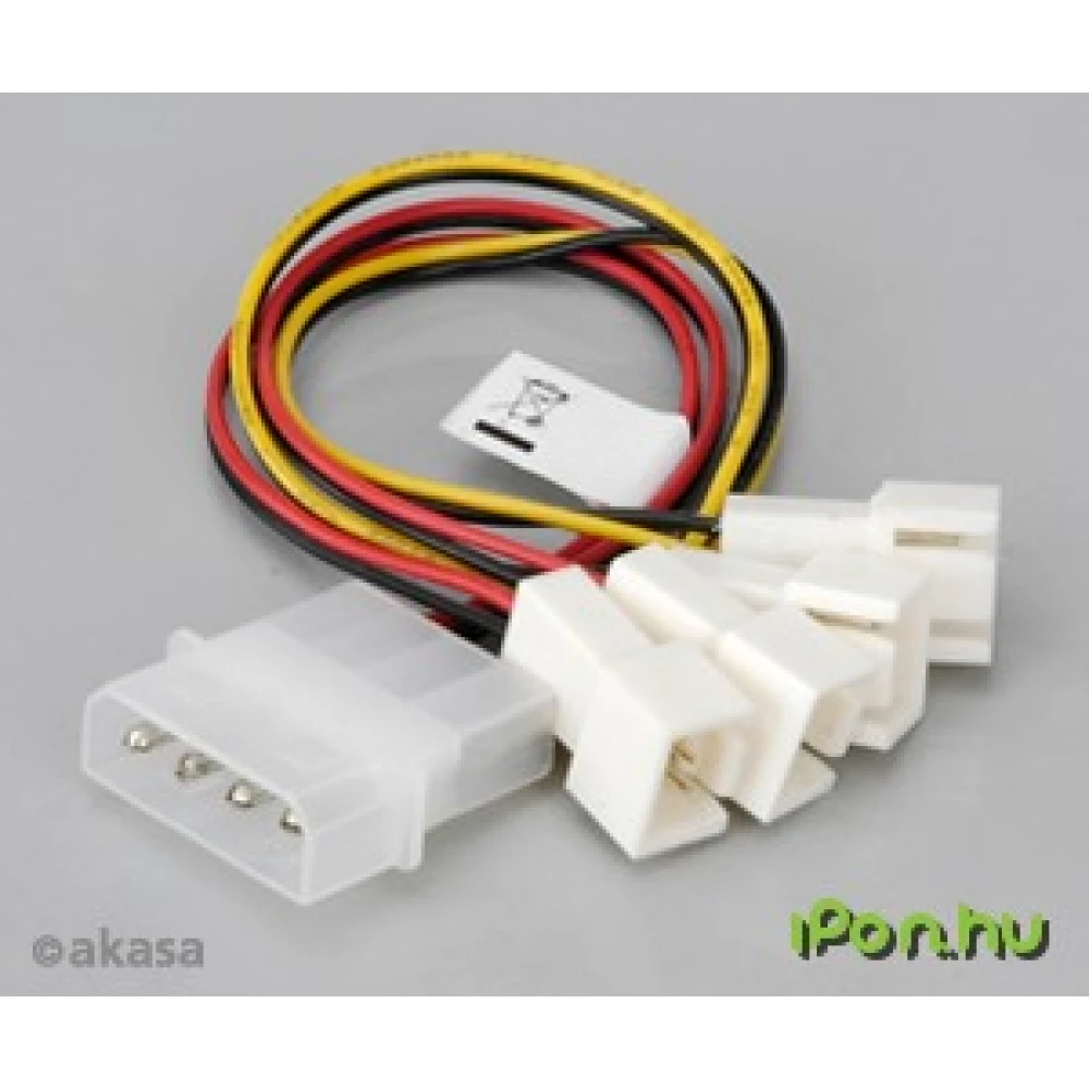 AKASA Molex + 4pin 2/3/4 pin Átalakító Fekete 15cm AK-CB001