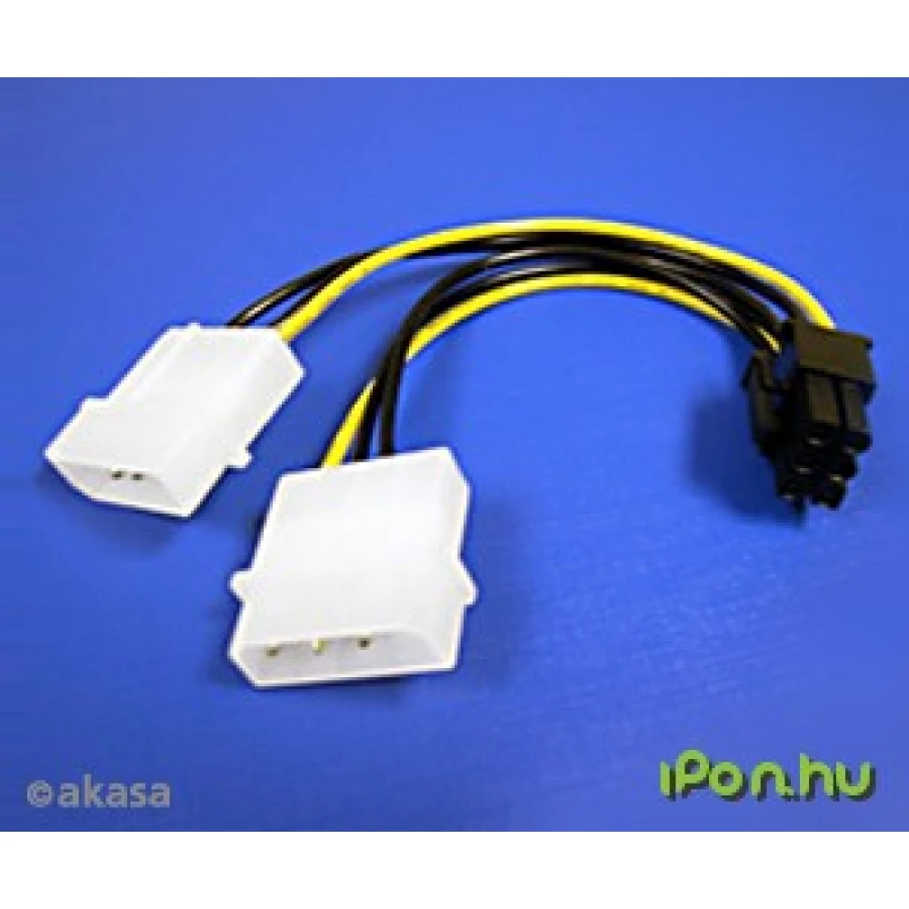 AKASA Molex PCI Express 6 pin Átalakító Fekete 10cm AK-CB4-6