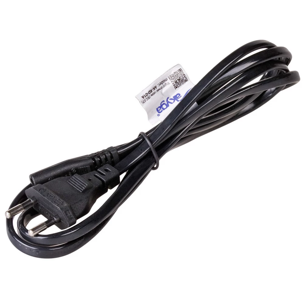 AKYGA 230V Piskóta Tápkábel Fekete 3m AK-RD-02A