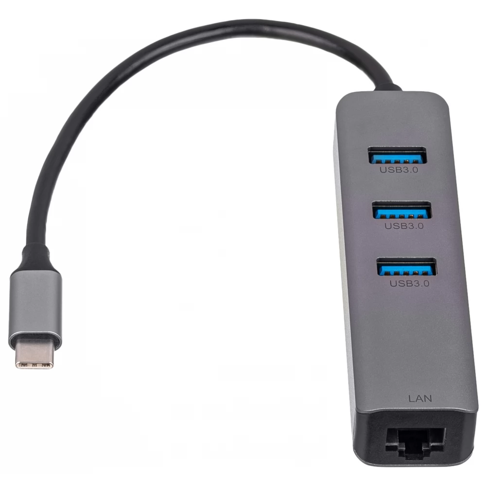 AKYGA AK-AD-66 USB type C - USB 3.0 3-port + Ethernet