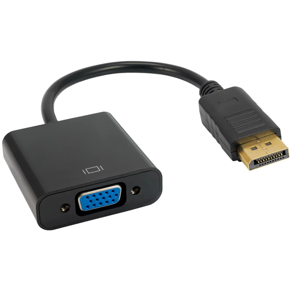 AKYGA DisplayPort VGA/D-Sub Átalakító Fekete 15cm AK-AD-36