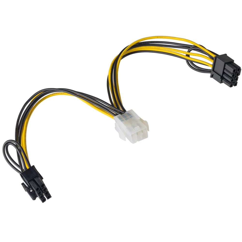 AKYGA PCI Express 6 pin PCI Express 8 pin Tápkábel Fekete 15cm AK-CA-55