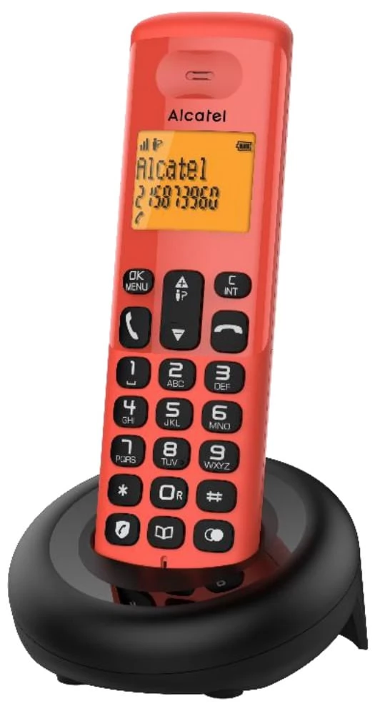 ALCATEL E160 dect telefon piros